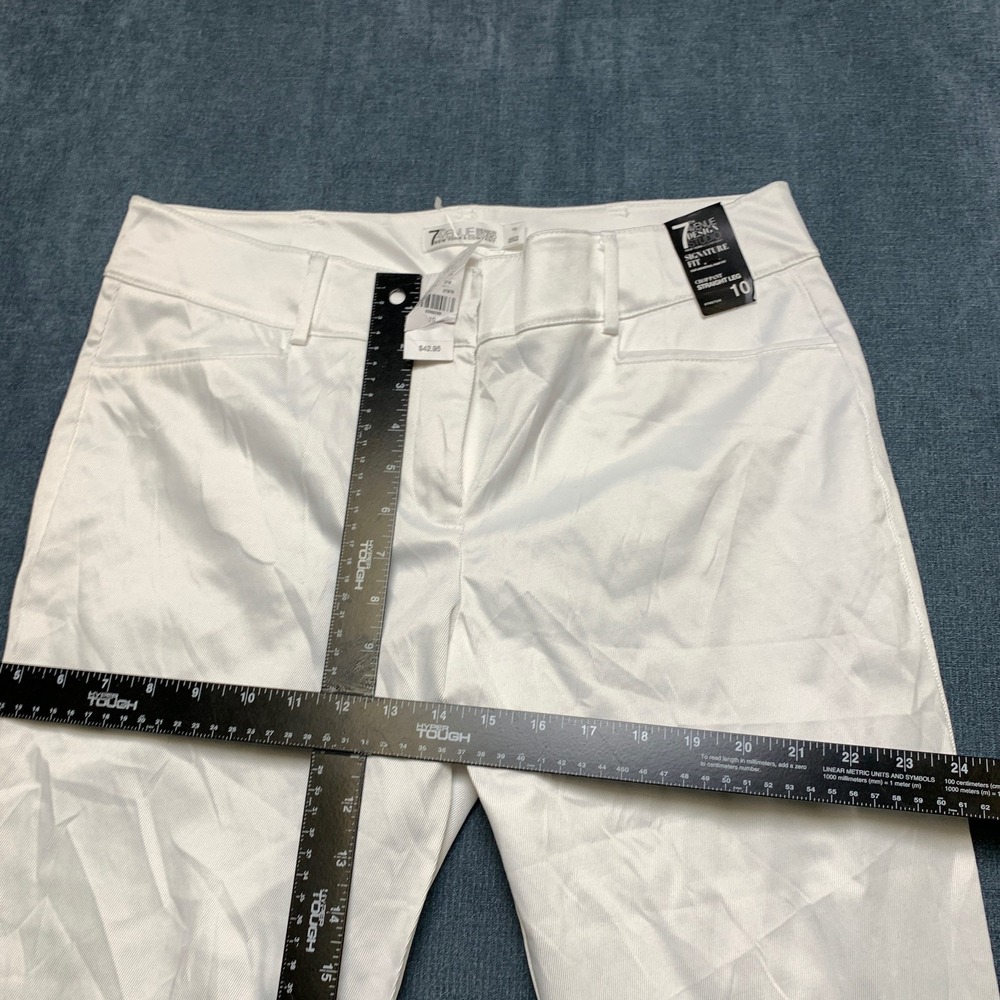 7th Avenue New York & Company Design Studio Pants Womens 10 White Straight Leg - Picture 7 of 16